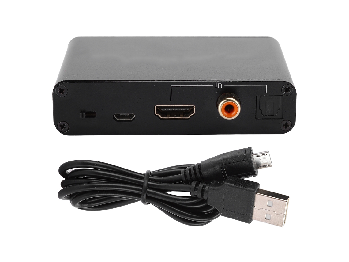Adaptador Conversor Dac Digital para Analógico com Retorno de Áudio Hdmi Óptico e Coaxial CHABERLU