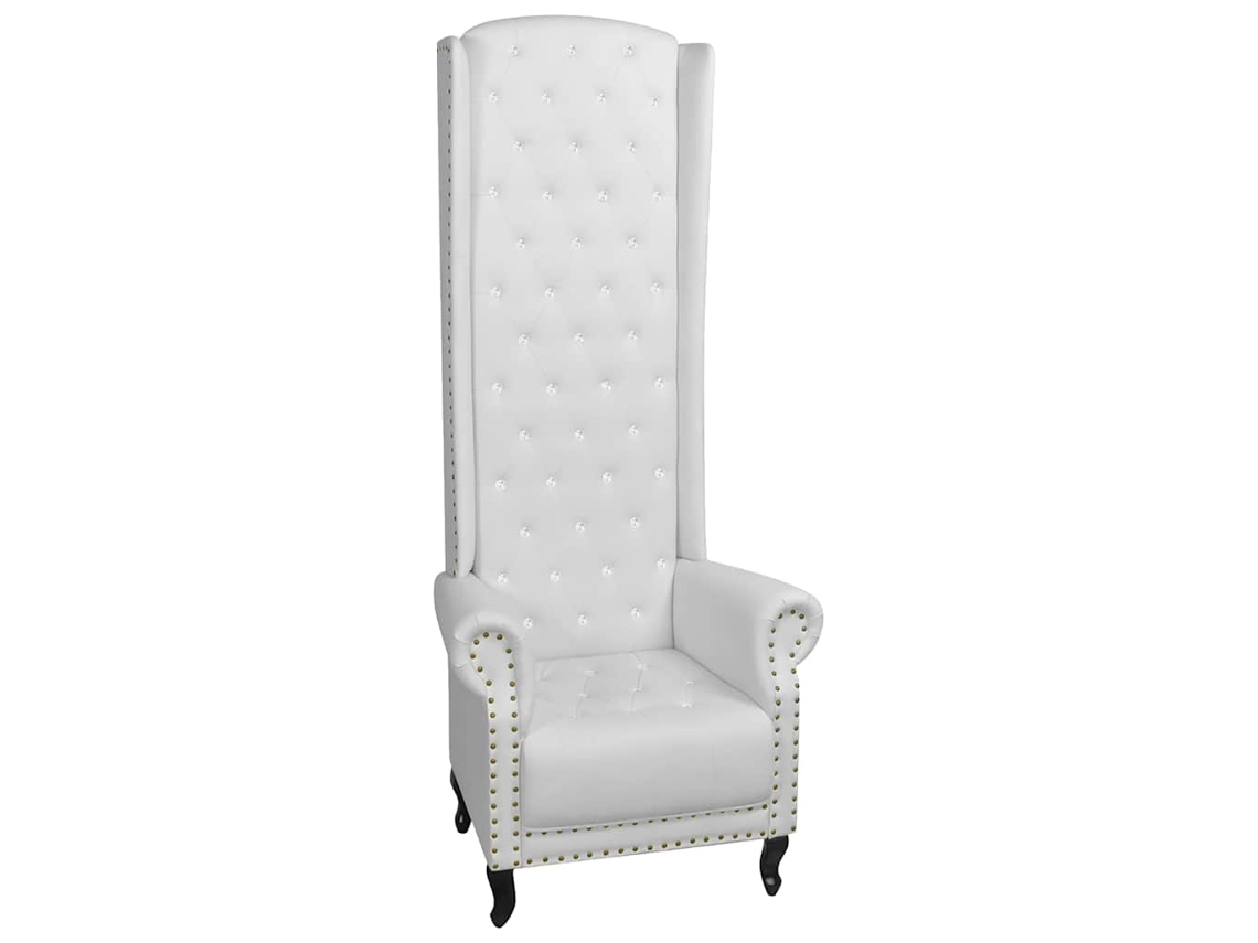 Vidaxl Poltrona De Costas Altas Couro Artificial Branco