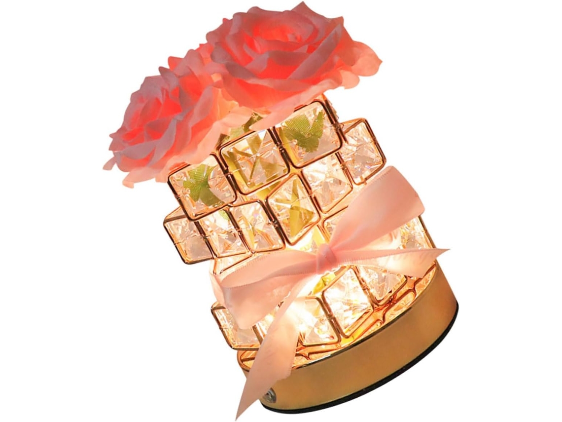 Abajur De Cabeceira Recarregável Usb Rosa Cristal