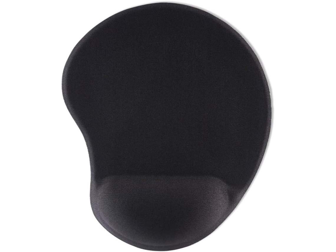 Tapete de Rato Ergonômico Hama Mesa 2 em 1 com Apoio Pulso Integrado e Base Antiderrapante Preto 21,5 X 25,5
