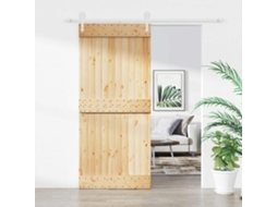Vidaxl Porta Deslizante 90 X 210 Cm Natural E Branco