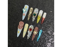Nagelverlängerungen, Nagelsticker E Künstliche Nagelspitzen Feitos À Mão