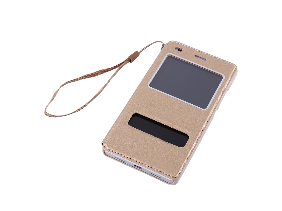Capa para Huawei P8 Lite EOOCOO (flip Stand, Janela Dupla)