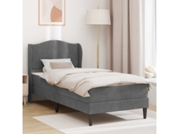 Vidaxl Estrutura Da Cama Cinzento-escuro 90 X 200 Cm Veludo