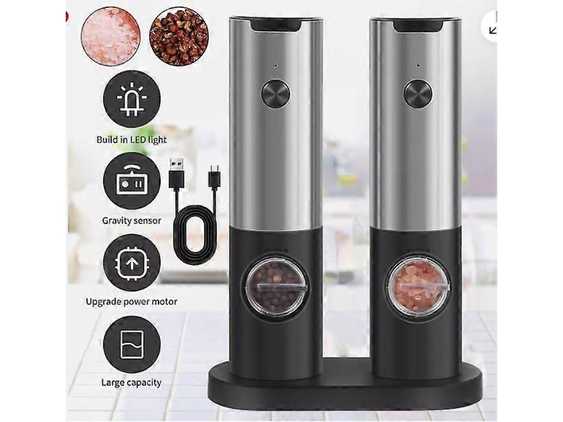 Conjunto de Moedor Elétrico Sal e Pimenta Recarregável GOKOCO