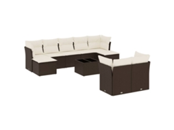 Garden Sofa Set, Garden Sofa Sets Vidaxl Marrom Rattan / Vime (n/a)