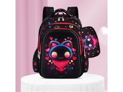Conjunto de Mochila Escolar Infantil com Estojo (cabeça De Gato) CUICH