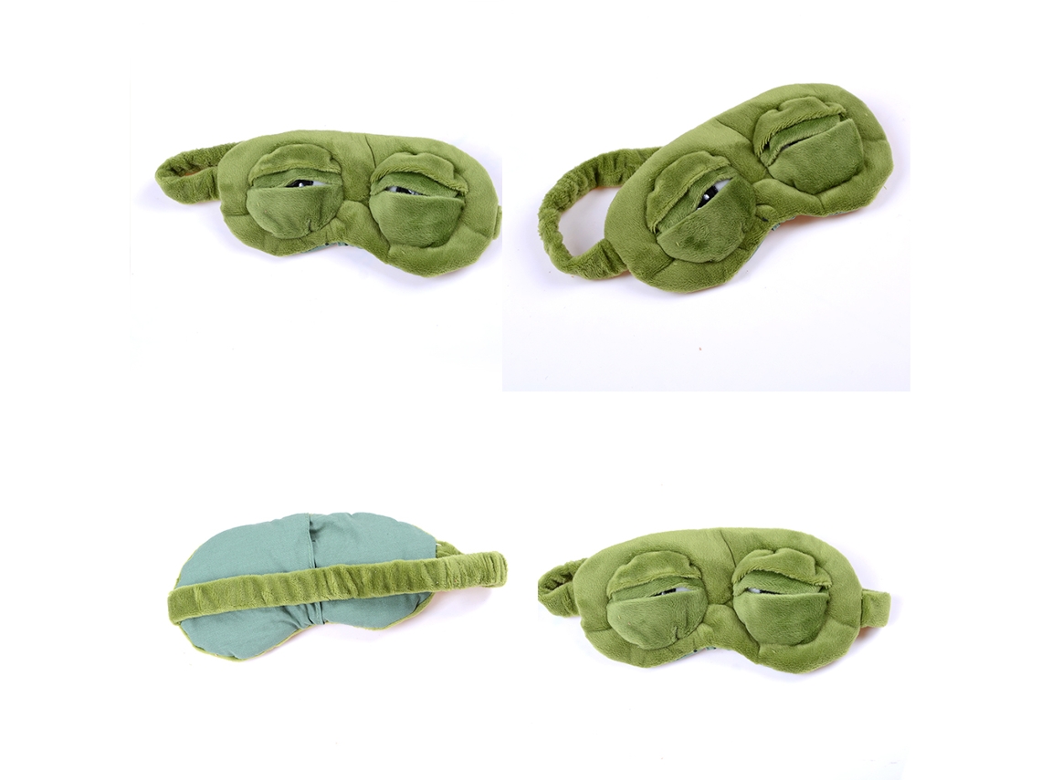 Conjunto de 3 Máscaras de Dormir 3d com Estampa de Sapo Triste, Divertidas e Verdes AQUAFORGE