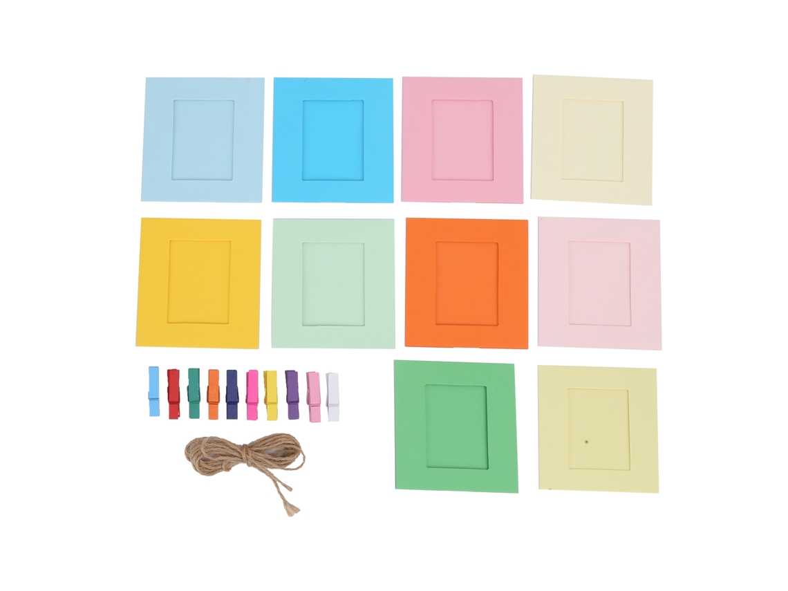 Raum-marco De Foto De Papel Colorido De 3 Polegadas Com Clip De Madeira E Corda Para Parede Diy