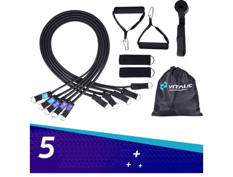 Conjunto De Faixas De Resistência Com Pegas Elastico De Fitness Vitalic