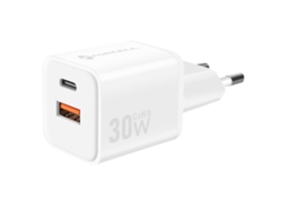 Forcell Carregador Gan Iii 30w Com Usb-c Usb, Formato Mini Branco
