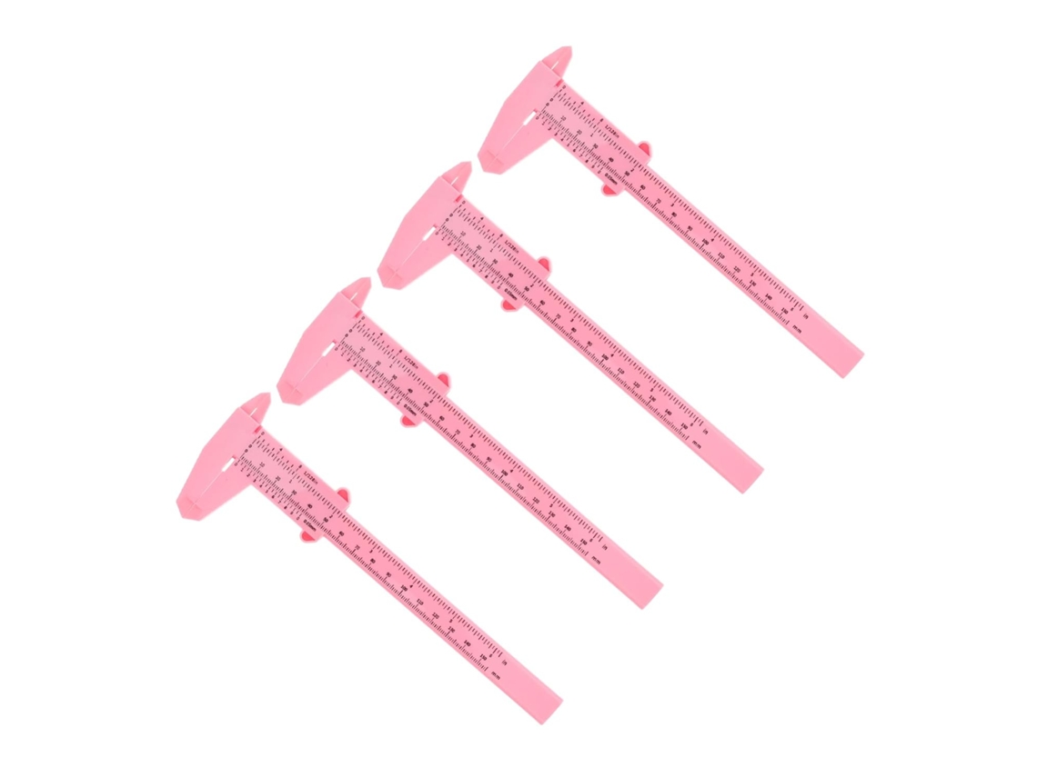 Paquímetro De Plástico De 6 Polegadas, Conjunto De 4, Rosa