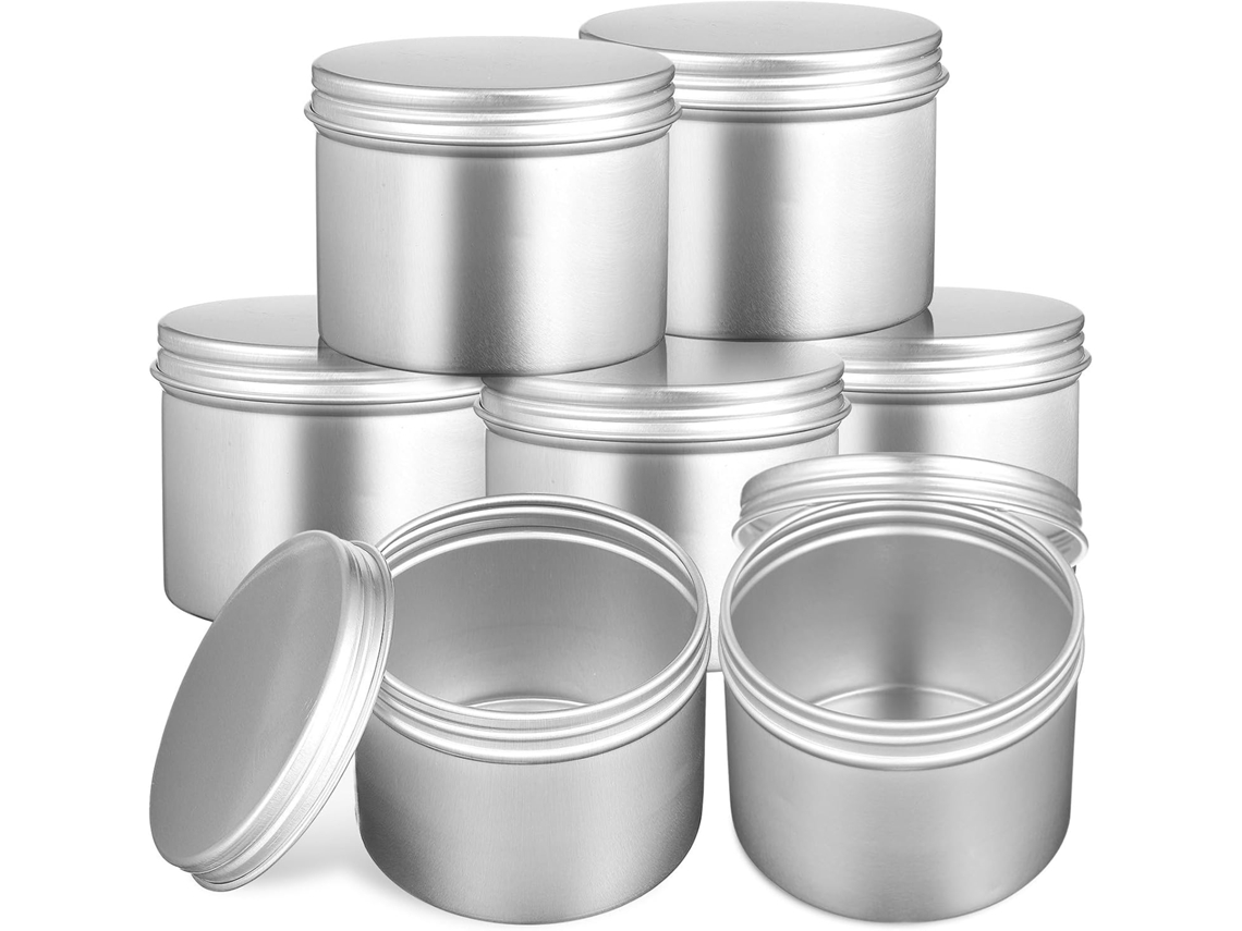 Latas Redondas De Alumínio Prateado De 100 Ml, Pacote Com 20 Unidades, Resistentes A