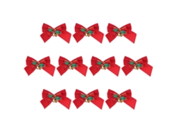 Laxiscreed Conjunto De 10 Laços De Natal Com Sino, Borboleta E Folhas Verdes Com Flocagem