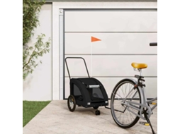 Vidaxl Reboque Bicicleta P/ Animais Tecido Oxford/ferro Preto
