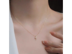Colar em Prata de Lei 925 com Design de Chave em Ouro 14k Estilo Minimalista Sofisticado MDUG