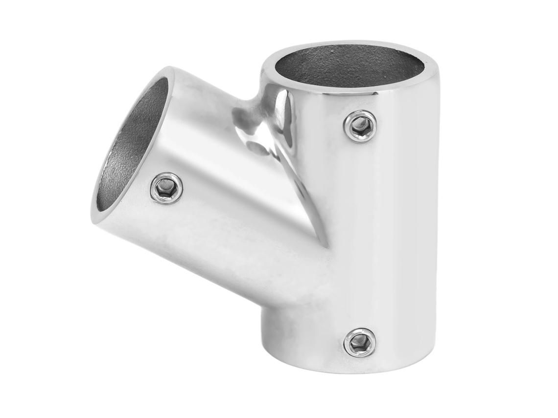 Conector De Tubo Para Barandilla De Barco 3 Vías 60° Acero Inoxidable Izquierdo Φ22mm (7/8in)