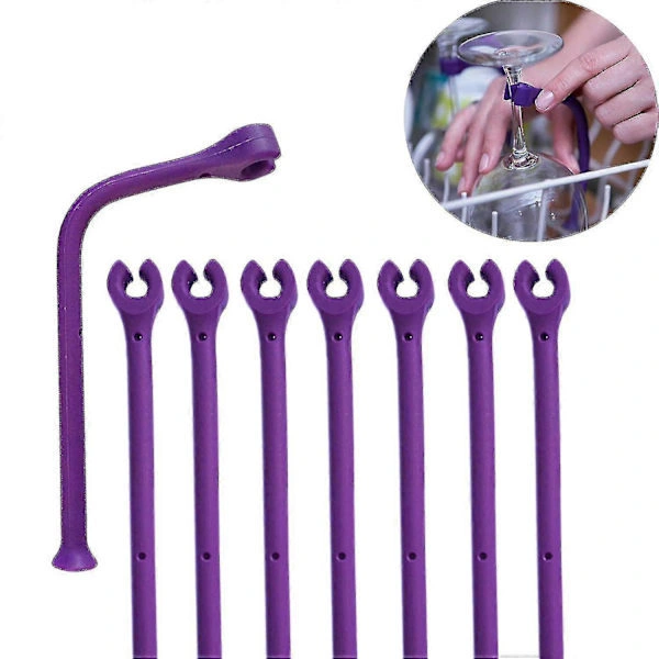 Conjunto de 8 Acessórios de Silicone AQUAFORGE, para Lava louças, suporte para copos e taças