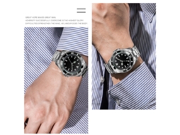 Relógio de Quartzo Masculino com Pulseira de Aço e Resistente à Água S/MARCA