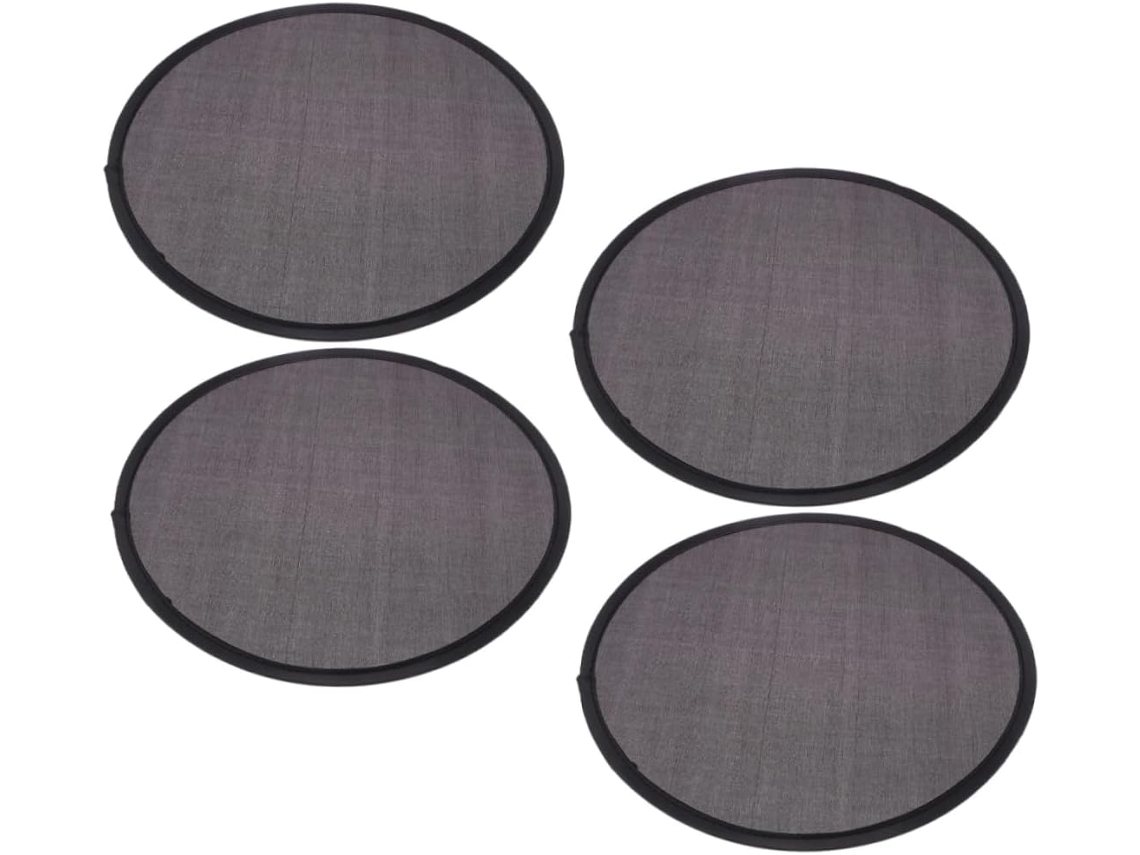 Lote De 4 Acessórios Ronds Pliables Portáteis Para Decoração De Festivais Fácil De Transportar E Utilizar Noir