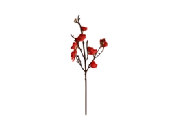 Flor artificial Wintersweet vermelha 47,5cm fio de ferro seda e plástico LAXISCREED