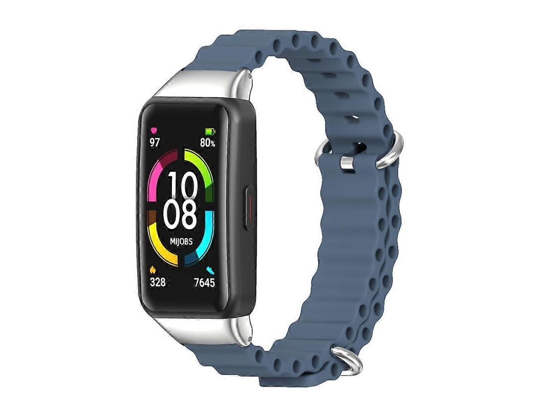 Pulseira De Silicone Respirável Mijobs Cs Marine Para Huawei Band 7 / 7 Nfc