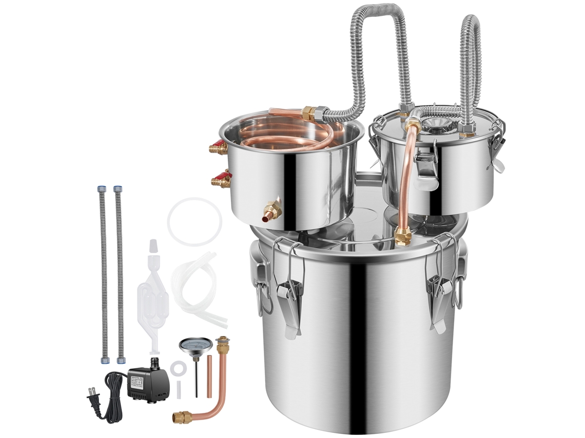 Destilador Moonshine De 3 Galões Succebuy, Destilador De Água De Aço Inoxidável 12l Com Tubo De Cobre