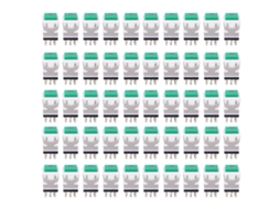 50 Botões Interruptores Push Momentâneo Com Reset Automático Plástico Verde Mini 5v