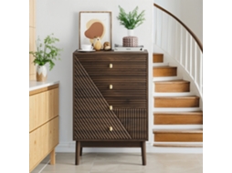 Cómoda Com 4 Gavetas, Roupeiro Moderno, Armário De Madeira Para Arrumação, Toucador Com Armário Para Sala De Estar.