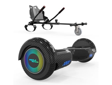 Hoverboard MEGA MOTION 6.5'' Bluetooth e LED Lights A03 com Kart Preto