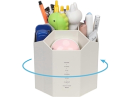 Lurelia Organizador De Maquilhagem, 360°, Grande Capacidade, Resistente, 5 Compartimentos, Com Travão, Borracha, Branco, Giratório