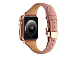 Bracelete com fivela borboleta de cintura pequena para Apple Watch série 8 e 7 41 mm/SE 2 e 6 e SE e 5 e 4 40 mm/3 e 2 e 1 38 mm (rosa)