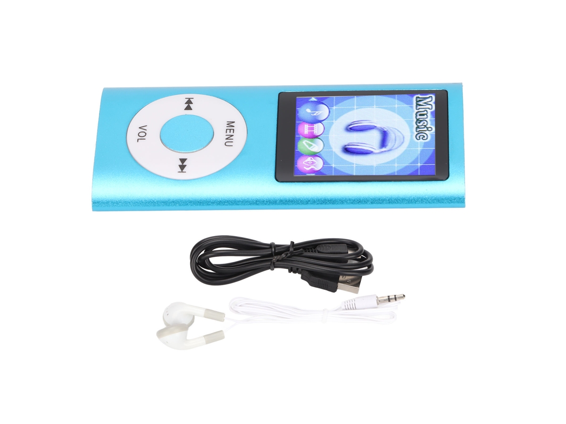 Reprodutor De Música Mp3 Portátil Com Tela Colorida De 1.8 Polegadas Multifuncional Azul