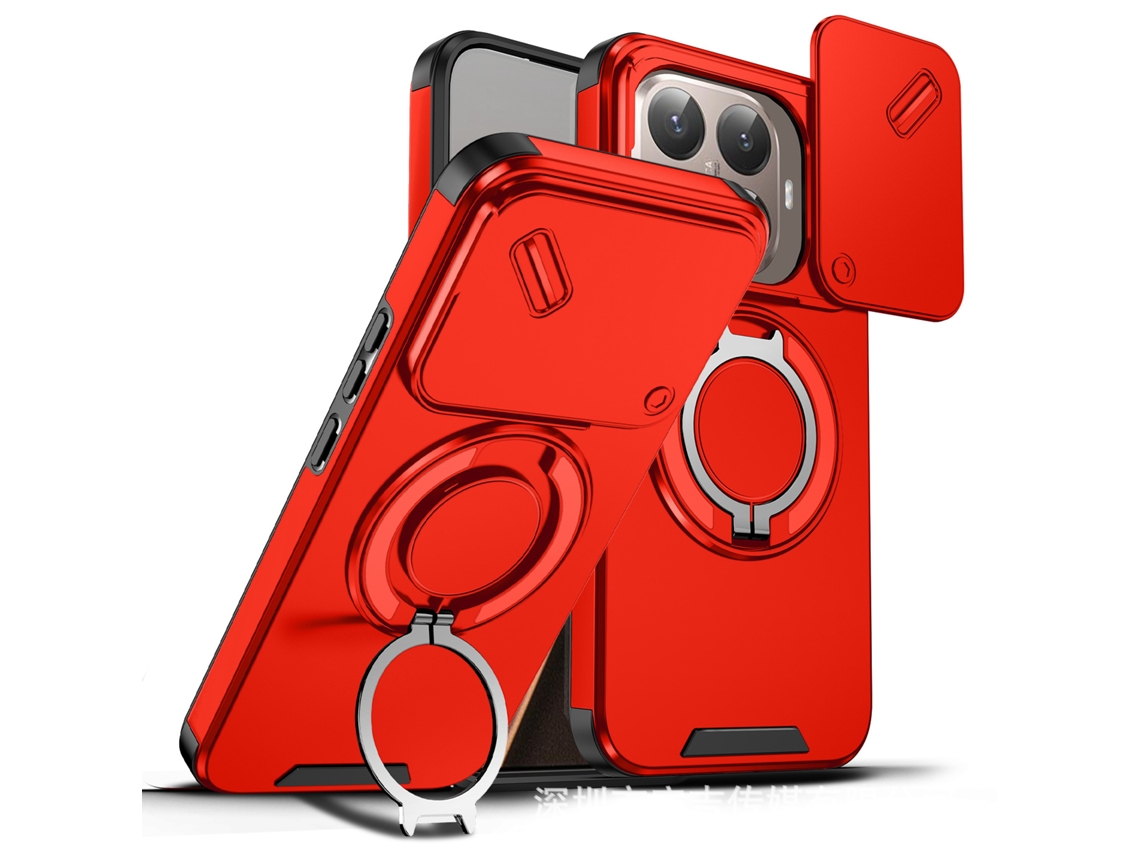Capa Para Celular Com Suporte E Janela Deslizante Para Proteção Contra Quedas.vermelho série Y-leader, Redmi A7 Pro 4g