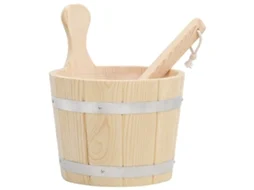 Vidaxl Conjunto De Balde E Concha De Sauna Madeira De Pinho Maciça