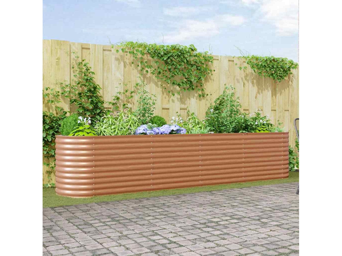 Vidaxl Cama Elevada Castanho 400 X 80 X 81 Cm Aço