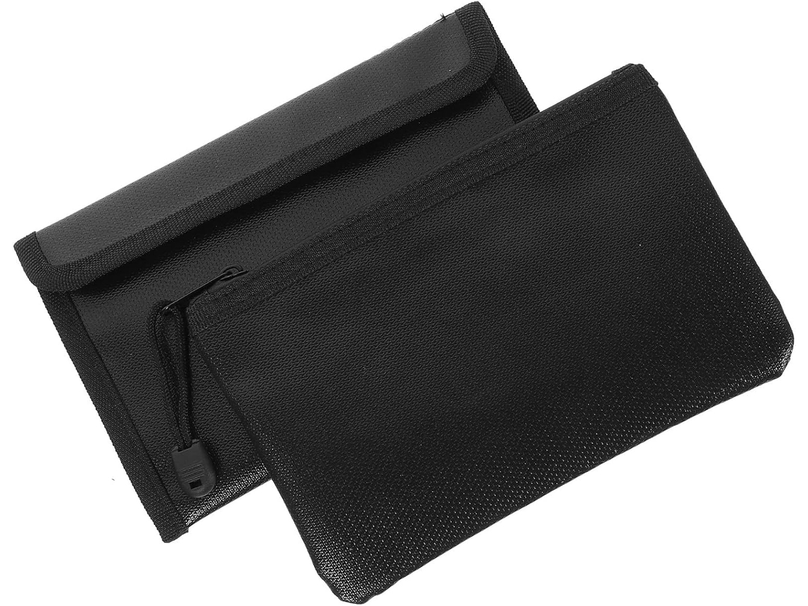 Conjunto De 2 Pastas Para Documentos À Prova De Fogo E Água, Pretas, Portáteis, Resistentes A Altas Temperaturas, Gokoco