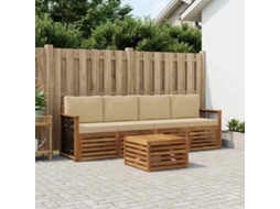 Vidaxl Conjunto De Sofás Para Exterior 5 Unid. Natural E Bege