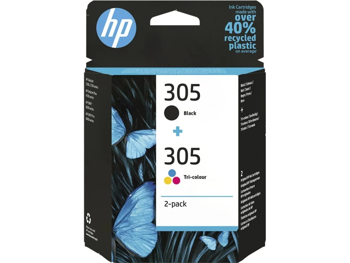 Pack 2 Tinteiros HP 305 Tricolor (Outlet Grade B - 6ZD17AE)