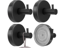 Conjunto de 4 Ganchos com Ventosa 6* 6* 5, 5 Cm para Toalha, Sem Necessidade de Furar, À Prova D'água, para Chuveiro, Banheiro BRILVIBERA