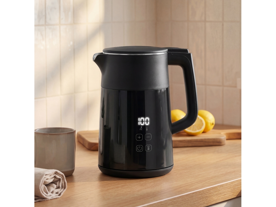 Electric Kettle, 1.7l, Quick Boiling, 2200w, With Led Display, Keep Warm Function, Boil Dry Protection, Ptfe Free