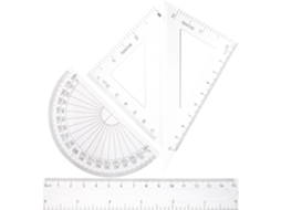 Conjunto De 4 Peças Lápis Desenho Geométricos Transparentes E