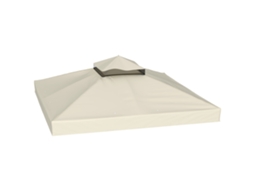 Conjunto de Sofá com Duas Poltronas, Cobertura Retrátil e Mesa de Centro, em Creme, Perfeito para Jardim e Varanda.