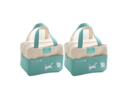 Lancheira Prática, Bolsa Térmica para Almoço com Bolso, Alça Resistente, Azul BRILVIBERA
