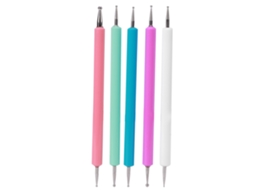 Primerox 5pcs Caneta de Pontilhado Dupla Cabeça de Acrílico para Diy Strass e Pintura