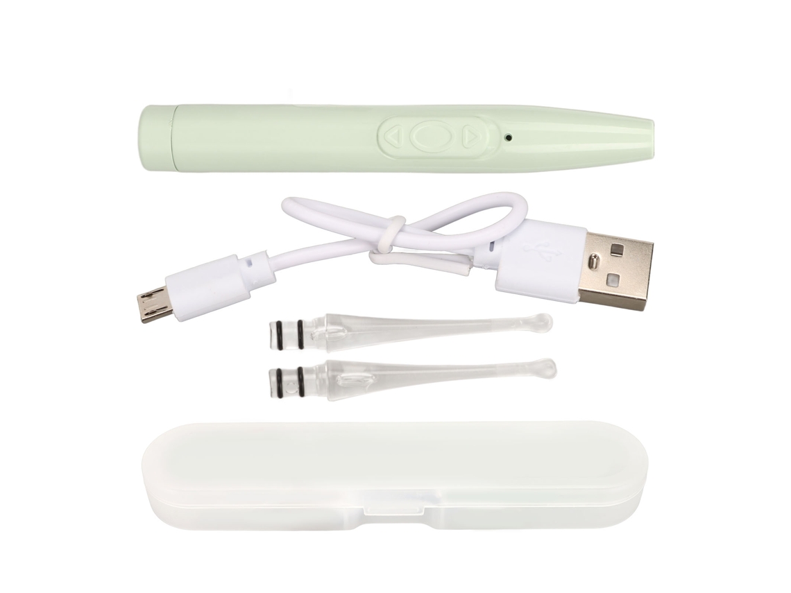 Kit De Limpeza De Cera Auricular Recarregável Com Luz Para Bebês E Crianças