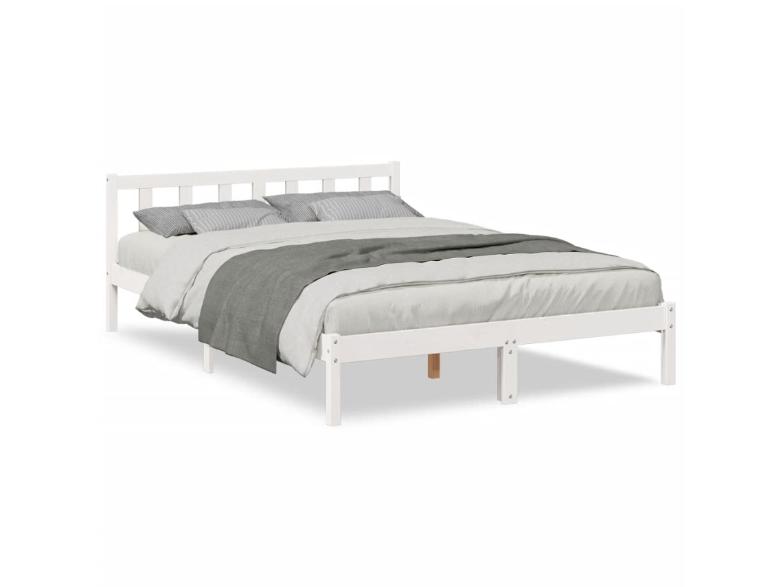 Bed Frame, Bed Frames Vidaxl Branco Madeira De Pinho (160 X 210 Cm)