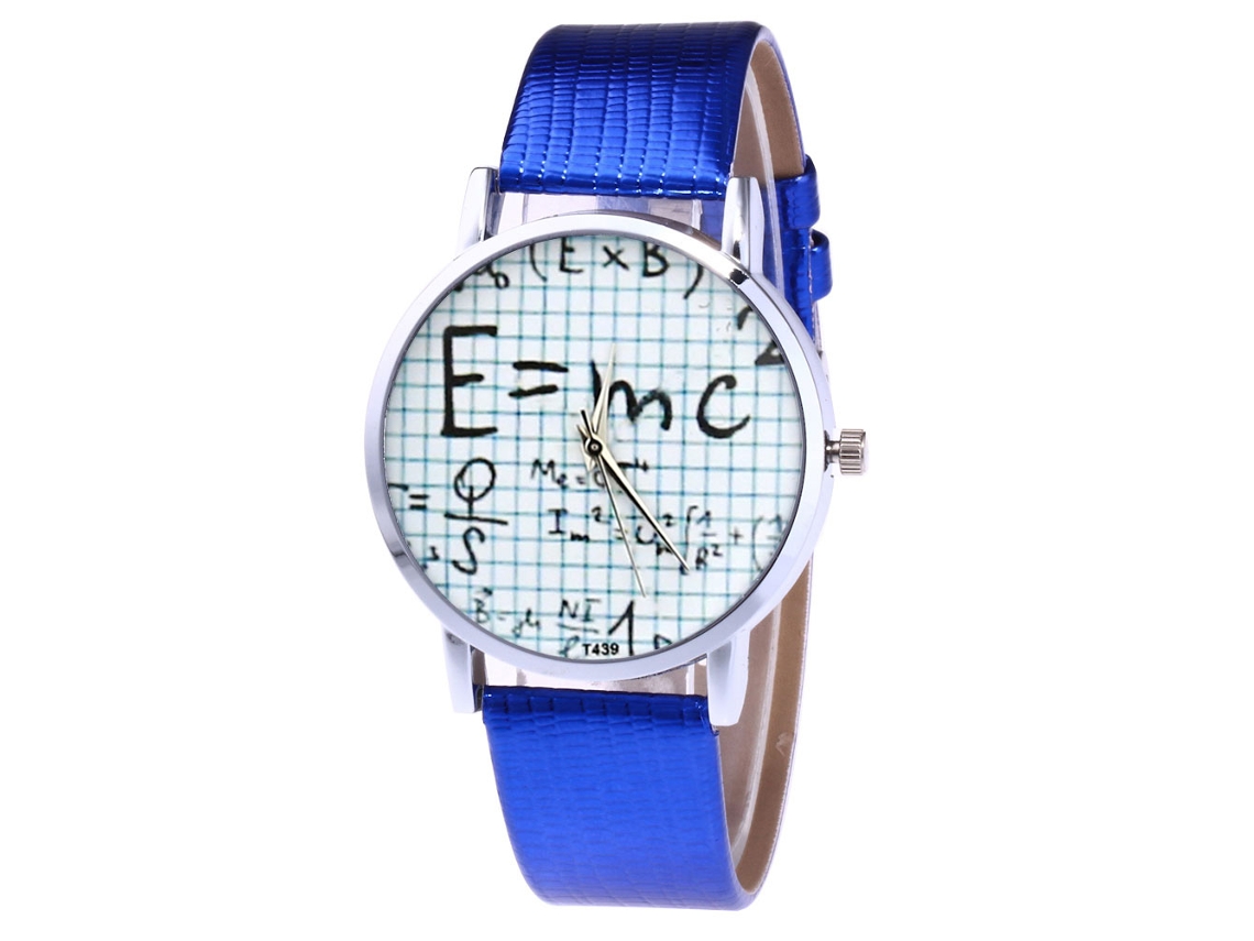 Relógio de pulso unissex casual e criativo Zhoulianfa T439-yx com pulseira de PU, azul.