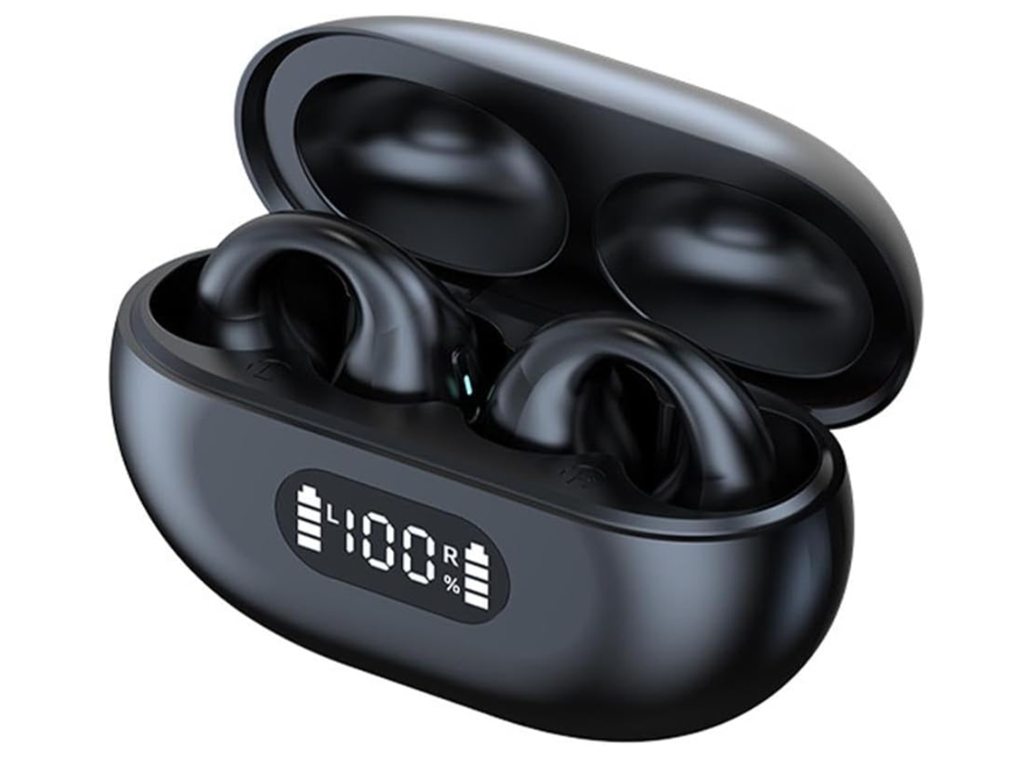 Bluetooth Desportivos com Tecnologia de Condução Óssea, Auriculares Leves e Resistentes Ao Suor JIAPEI (preto)