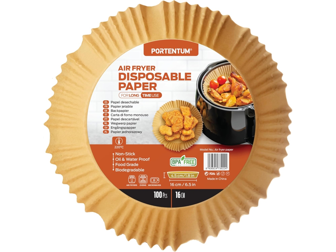 Papel Para Fritadeira A Ar, 100 Unidades Descartáveis, Não Branqueado E Resistente À Gordura. Adequado Fritadeiras De 3,5 6 Litros. Manteiga
